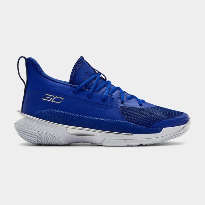 Under Armour Curry 7 Team - Damske Basketbalove Topanky - Kráľovská Modrá/Biele